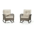 thumbnail image 3 of MeetLeisure Patio Wicker Outdoor Lounge Rocking Chair with Cushion(Set of 2), Beige, 3 of 8