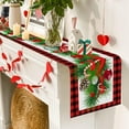 thumbnail image 2 of Red and Black Buffalo Check Plaid Christmas Table Runner Long Seasonal Winter Christmas Xmas Holiday Farmhouse Style Linen Decoration 13x72 Inch, 2 of 8