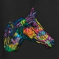 thumbnail image 2 of Colorful Neon Horse | Dean Russo Art Animal Lover Womenâ€™s Standard V-Neck Tee, Black, Small, 2 of 6