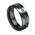 thumbnail image 1 of JQUEEN Men's 8mm Black Tungsten Carbide Rings with Green Zircon Engagement Rings Size 7-12, 1 of 5