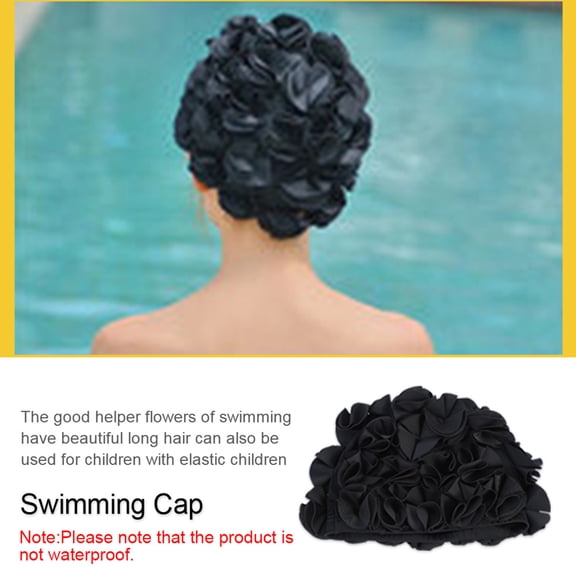 Retro Flower Swim Cap, Elastic, Quick,Dry Design For Swimming Bathing, All Ages