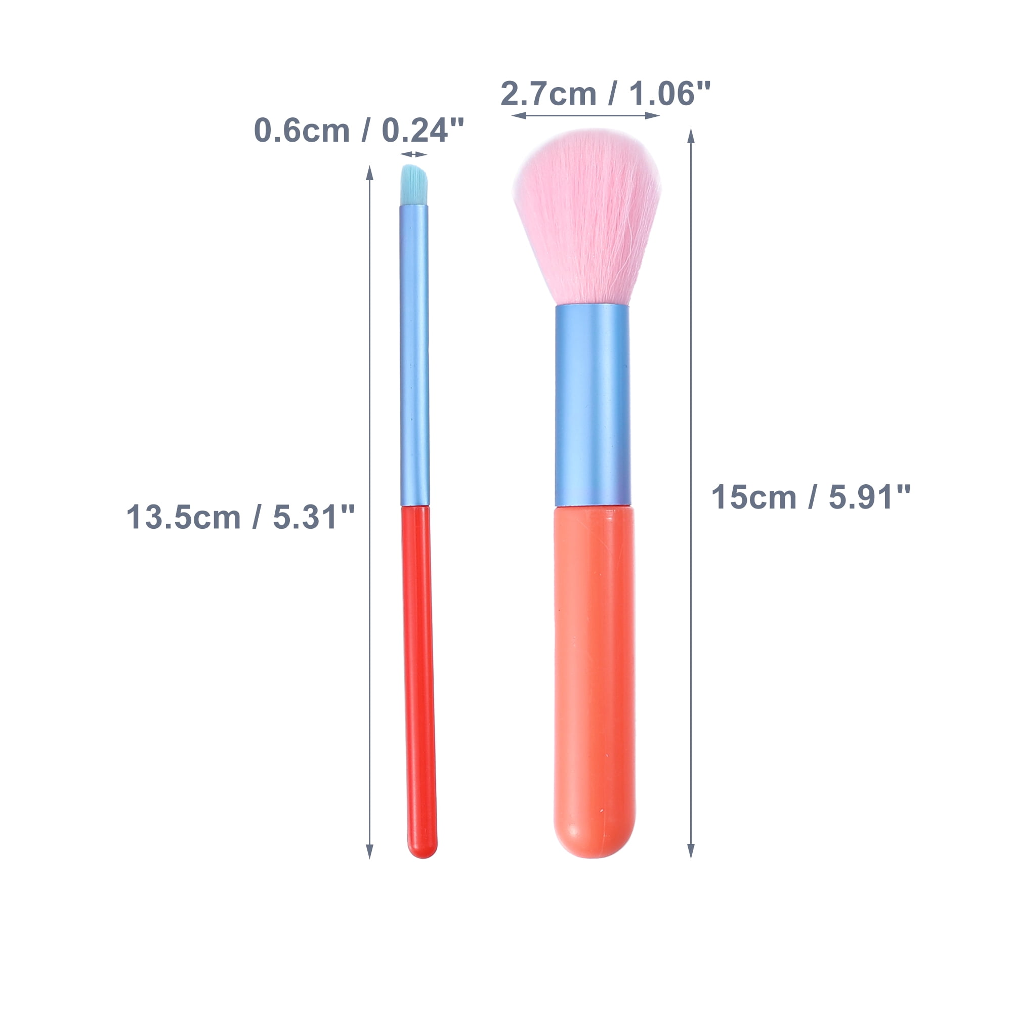 Unique Bargains 15 Pcs Makeup Brushes Set with Plastic Metal Handle Multicolor