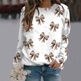 thumbnail image 2 of Womens Football Sequin Rugby Sweatshirt Game Day Y2K Crewneck Oversized Hoodies Long Sleeve Pullover Tops Blouse, 2 of 6