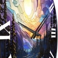 thumbnail image 3 of Designart "horizon Aurora Borealis Natures VI" Aurora Borealis Oversized Wall Clock, 3 of 5