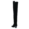thumbnail image 3 of YDN Women Sexy Closed Pointed Toe Over The Knee Boots Stretchy Block Low Heels Pull On Long Boots Dress Winter Shoes Size 7 Black, 3 of 4