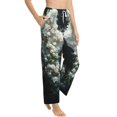 thumbnail image 6 of Salouo Floral Angelic White Wings Print Women's Pajama Pants Casual Loose Sweatpants PJs Flowy Pants Drawstring Palazzo for Women Wide Leg Pants Lounge Pajama -Small, 6 of 8
