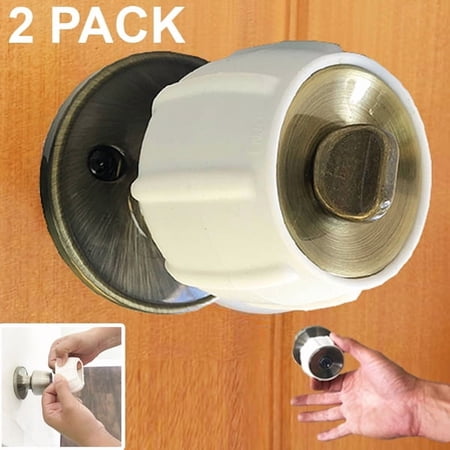 Enjoy Cover 2 Pack Silicone Door Knob Grips, Universal Size, Nonslip, White, 2 Piece