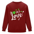 thumbnail image 6 of WREESH Mens Crewneck Sweatshirts Graphic Valentine's Day Love Printed Crewneck Sweatshirts Casual Pullover Red, 6 of 6