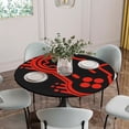 thumbnail image 5 of Red Game Controller Round Tablecloth for 36-44 Inch Tables,Fitted Table Cover with Elastic Edge,Modern Art Gaming Handheld Black Waterproof Outdoor Table Cloth Protector for Patio Garden Dinner, 5 of 9