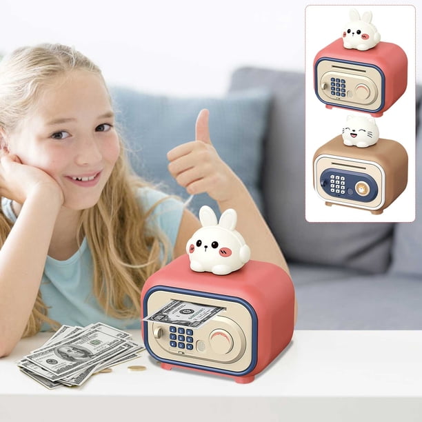 Hucha electrónica para gatos y perros | Ahorro de contraseña de huellas dactilares Bóveda segura | Caja de almacenamiento de dinero de gran capacidad | Plástico | 7.48x5.12x8.66 pulgadas | Retiro de