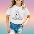 thumbnail image 2 of Kid Coloring Easter Shirt Girls T-Shirts Short Sleeve Summer Crewneck Tops Basic Tees Boys Tops Size 6-8 Years, 2 of 4