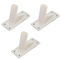 OFFIGAM White Plastic Adhesive Flagpole Holder 3-Pack Easy Install for Various Flags and Weather Resistant