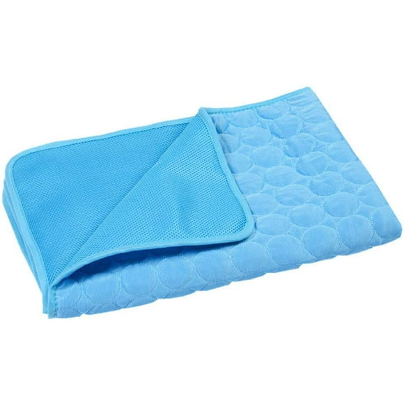 Dog Cooling Mat, Washable Ice Silk Pet Self Cooling Pad, Pup Cat Mattress Cooling Breathable Blanket,Summer for Kennels, Beds, Couch and Car,Blue,XL