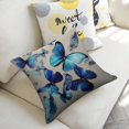 thumbnail image 5 of Many blue butterflies are dreamy Linen toss pillowcase Decoration pillowcase Gift preferred 20x20" Cushion cover 2 set Sofa pillowcase Sofa bedroom living room car, 5 of 8