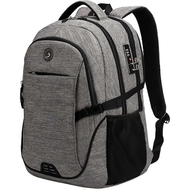 Mochila antirrobo para computadora portátil SHRRADOO, mochila de viaje con puerto de carga USB para mujeres y hombres, mochila para estudiantes universitarios de 15,6 pulgadas