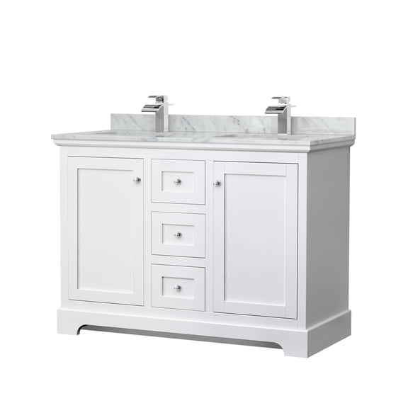 Wyndham Collection 48" Square-Sinks Wood Double Bathroom Vanity in White