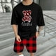 thumbnail image 2 of WILLBEST Conjunto de Camiseta y Pantalones Cortos de Verano para Hombre, Informal, con Estampado de Oso, Diseño A Cuadros, para Gimnasio, Deportes y Vacaciones, 2 of 6