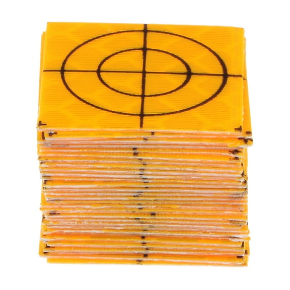 Uxcell 30pcs Survey Reflector Sheets 20x20mm Self-adhesive Reflective Tape Survey Target Mark, Yellow