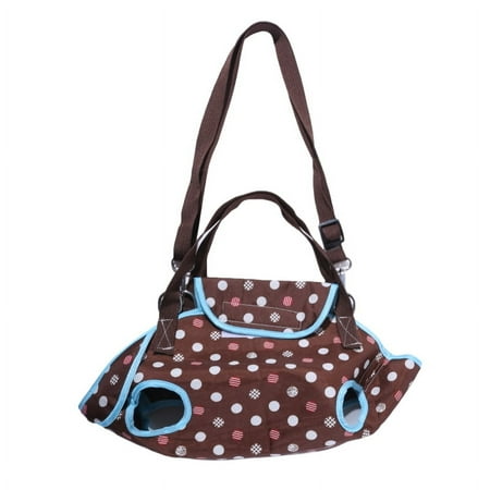 Pet Puppy Carrier S/L Outdoor Travel Dog Shoulder Bag Oxford Single Comfort Sling Handbag Tote Pouch Bags for Small Dogs (B- Cofe M 36x14x34cm)