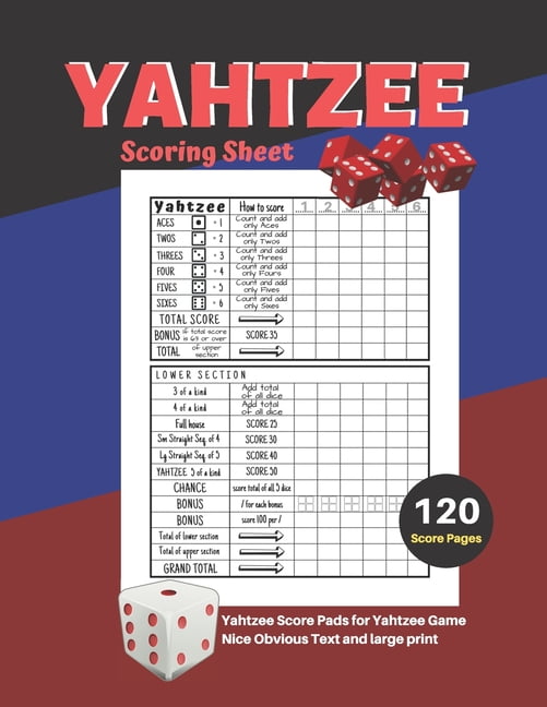 Yahtzee Scoring Sheet V 21 Yahtzee Score Pads For Yahtzee Game Nice 