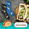thumbnail image 2 of Foozys Small/Medium Novelty Crew Socks | Taco Time Cute, Fun and Makes a Great Gift! | 2 Pair (Black & Blue) | Women’s Shoe Size 4-10, 2 of 8