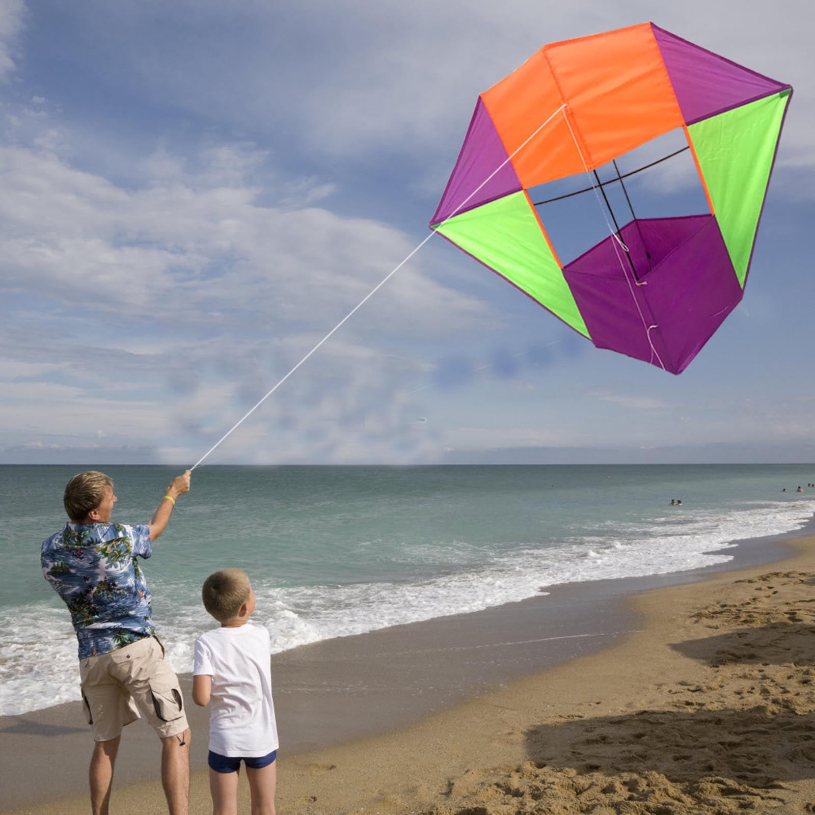 3D Stereo Huge Kite Big Cube Box Kite Tear Resistance Outdoor Sports Game Easy to Fly Soft Kite Single Line