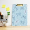 thumbnail image 5 of 12.5" x 9" Acrylic Clipboard with Silver Clip & Retractable Hook for Office Classroom Home Pastel Blue Bows and Dots, 5 of 7