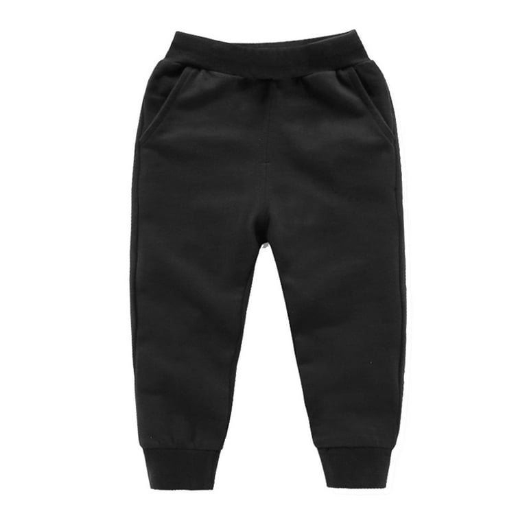 Shldybc Toddler Baby Boys Girls Sweatpants Candy Color Solid Color Leggings  Casual Kids Sport Joggers Casual Active Athletic Pants( Black, 3-4 Years )