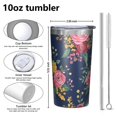 thumbnail image 4 of Pioneer Flower 10oz Tumblers Stainless Steel Tumbler with Lid and Straw,Vacuum Insulated Double Wall Travel Tumbler Cups with Cleaning Brush for Coffee, Tea, 4 of 4