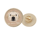 thumbnail image 1 of Broche de oro metálico circular de Cachorro Golden Retriever, 1 of 3