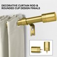 thumbnail image 2 of Curtain Rods for Windows, 1 Inch Diameter Modern Adjustable Decorative Drapery Rods, Window Curtain Rod with Modern End Finials, Gold Finishing, 2 of 9