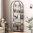thumbnail image 1 of Qinaqin 5 Niveles Arched Madera Bookcase Moderno cm de Profundidadisplay Rack para Dormitorio Living Sala Hogar o Oficina Gris, 1 of 6