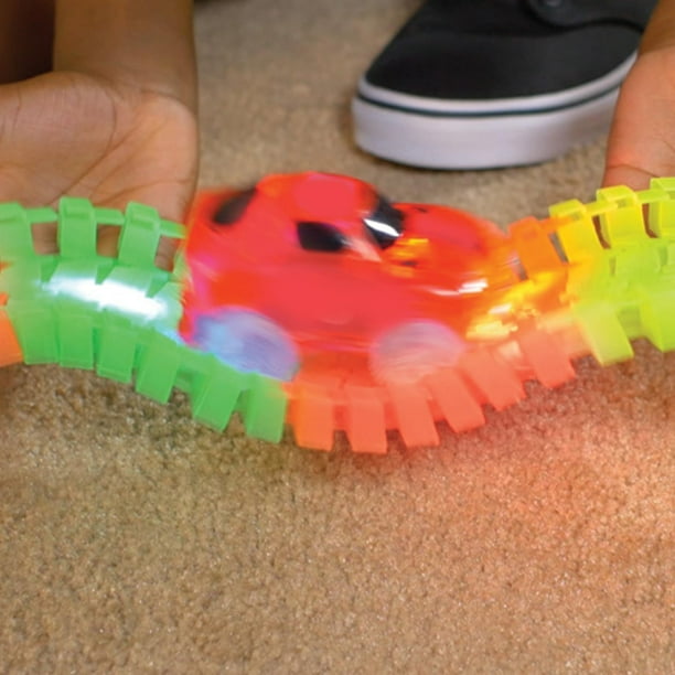 TOY MASTERS Magic Tracks Mega Set With 11 Ft. Of Flexible Bendable Glow In The Dark Racetrack