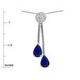 thumbnail image 3 of Star K� Double Drop Pear Shape Ball Bar Genuine Sapphire Pendant Necklace, 3 of 9