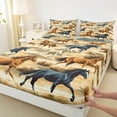 thumbnail image 3 of Manfei Rustic Farm Horse Bed Sheets,Western Farmhouse King Sheets,Cowboys Sheet Set For Teens,Luxury Bedroom Decor,4pcs, 3 of 7