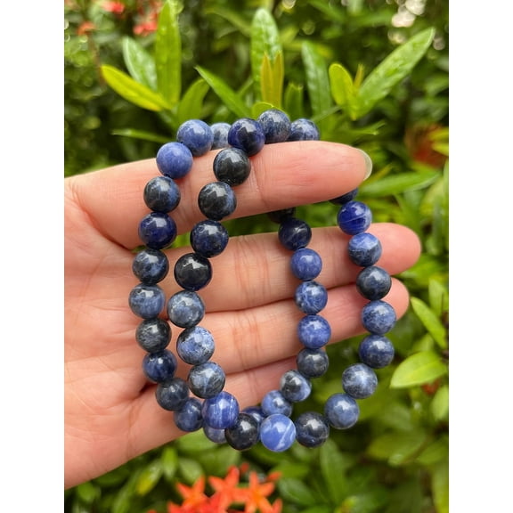 Sodalite Crystal Bead Bracelet 8mm, Wholesale Genuine Sodalite Stretch Gemstone Bracelet, Gift for Men & Women (1)