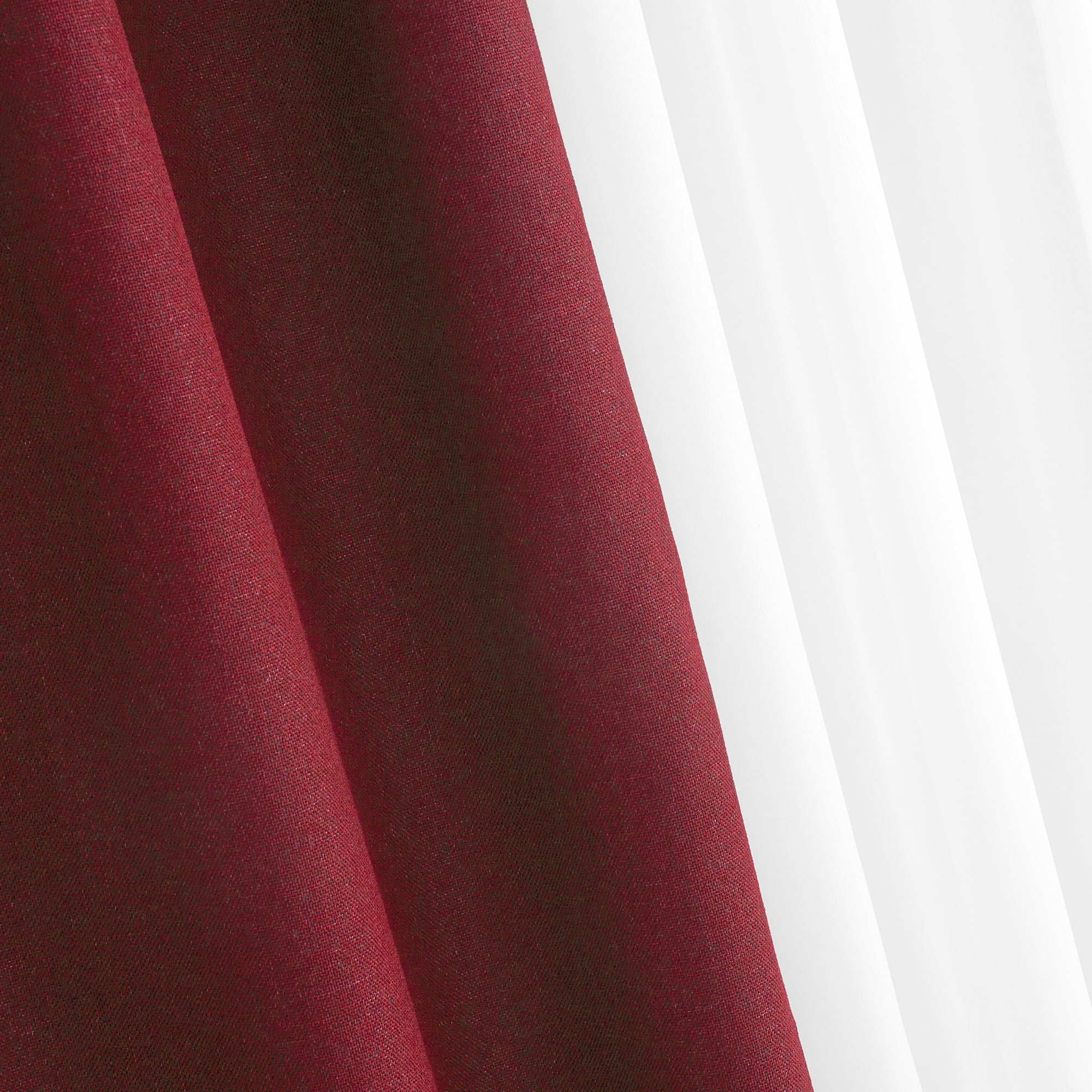 Mainstays Solid Twill Blackout Curtain Panel and Sheers, Set of 4, Merlot, 27.5" W x 63" L