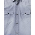 thumbnail image 3 of Ma Croix Mens Long Sleeve Denim Shirt Slim Fit with Pocket, 3 of 4