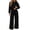 Black, variant on Women 2 Piece Outfits Long Sleeve Cropped Hoodie Sweatshirt High Waist Wide Leg Pants Casual Loose Sweatsuit Set for Daily Workout Jogging Streetwear Blue M