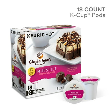 Gloria Jean's Mudslide Keurig Single-Serve K-Cup Pods, Medium Roast Coffee, 18 Count
