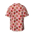 thumbnail image 2 of Vsdgher Strawberries Print Men's Wrinkle Free Untucked Cuban Shirt Business Casual Button Down Shirts Short Sleeve Shirt, 2 of 7