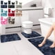 thumbnail image 1 of Set de alfombrillas de baño de colores mixtos, alfombra antideslizante de 3 piezas • Terciopelo suave • Absorbente de agua • Lavable • Grueso y mullido • Caqui, gris, azul, rojo • 16"x24" 16"x32", 1 of 7