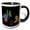 Black/White, variant on 3drose, Funny Sloth Roasting Marshmallows Camping Nature Cartoon, 11oz Mug