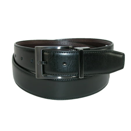 Dickies Men's Leather Feather Edge Reversible Belt with Gunmetal Buckle ...