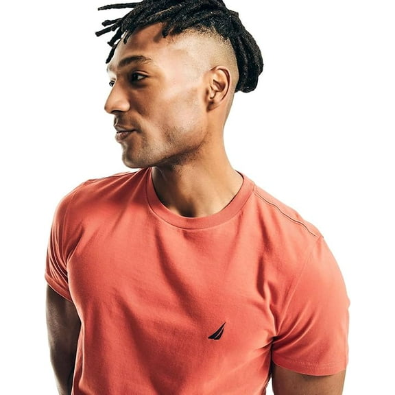 NAUTICA Men's J-Class Solid Crewneck T-Shirt, Cayenne, L