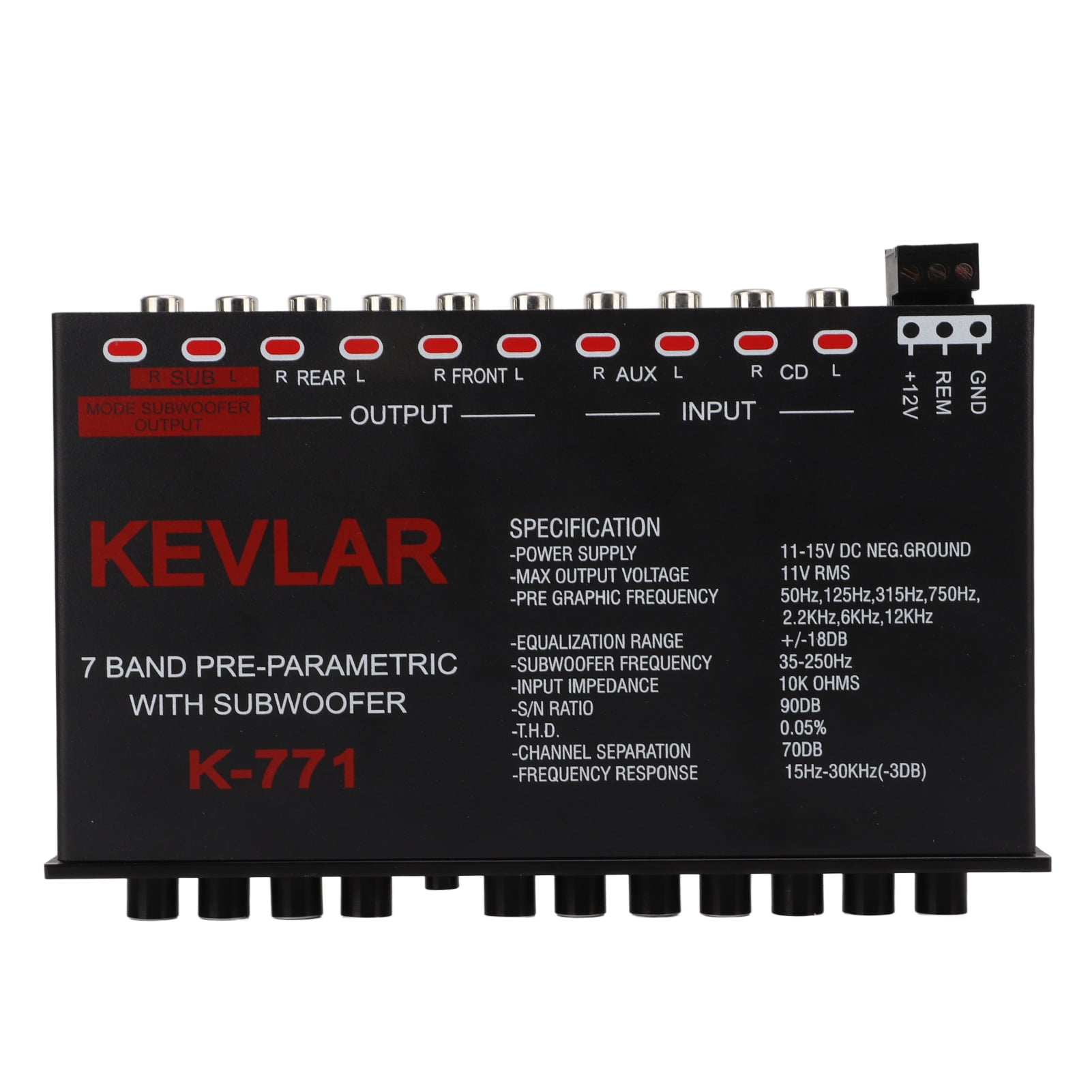 FAGINEY Car Audio Graphic Equalizer,Car Audio Graphic Equalizer Universal Low Pass 7‑Band