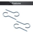 thumbnail image 3 of 10PCS 2.2" Eye Screw Self-Tapping Screws Blue Zinc Plated Screw-in Ceiling Hooks Hanging Hooks Mug Hooks Plant Hooks Open End Eye Bolt Hooks for Home, Office and Workplace, 3 of 5