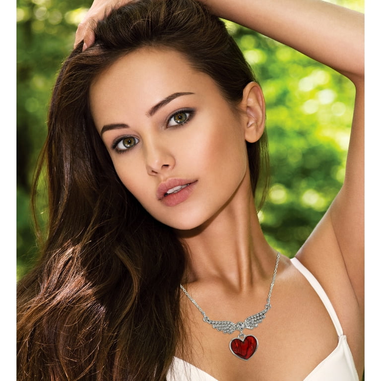 Burgundy and hotsell silver necklace