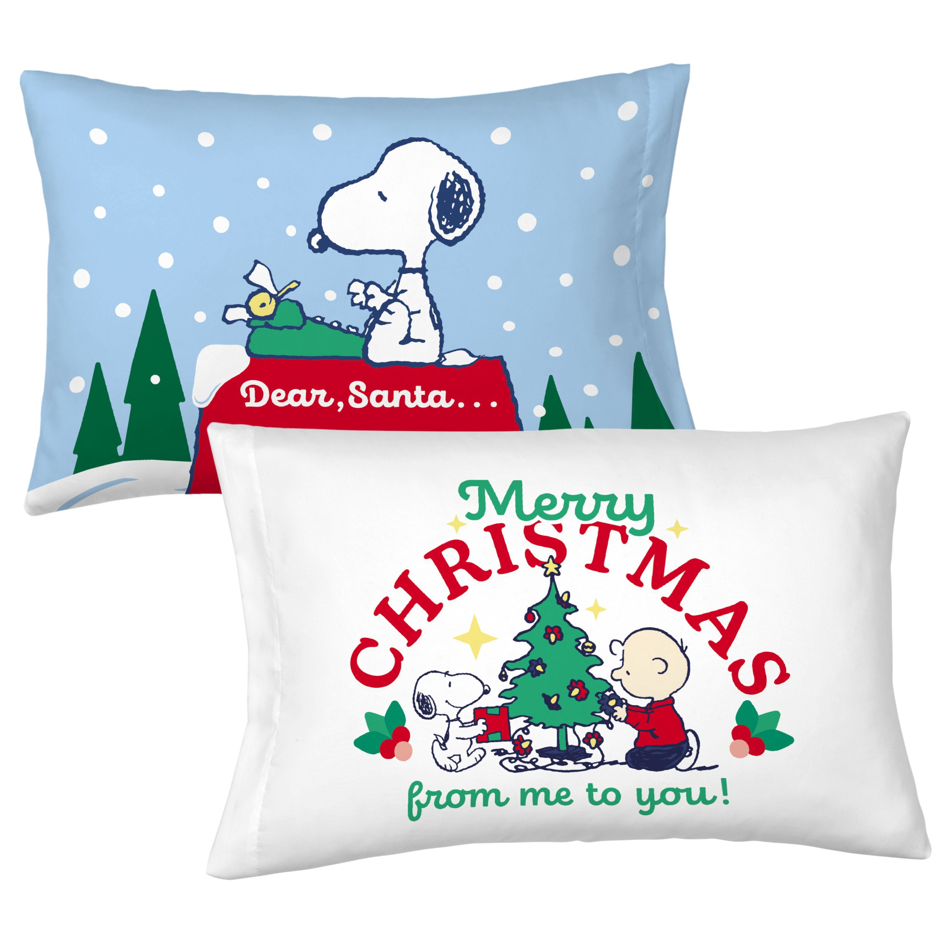 Peanuts Snoopy Holiday Kids 6 Piece Reversible Comforter, Pillowcase, Sheet Set, and Backpack, King