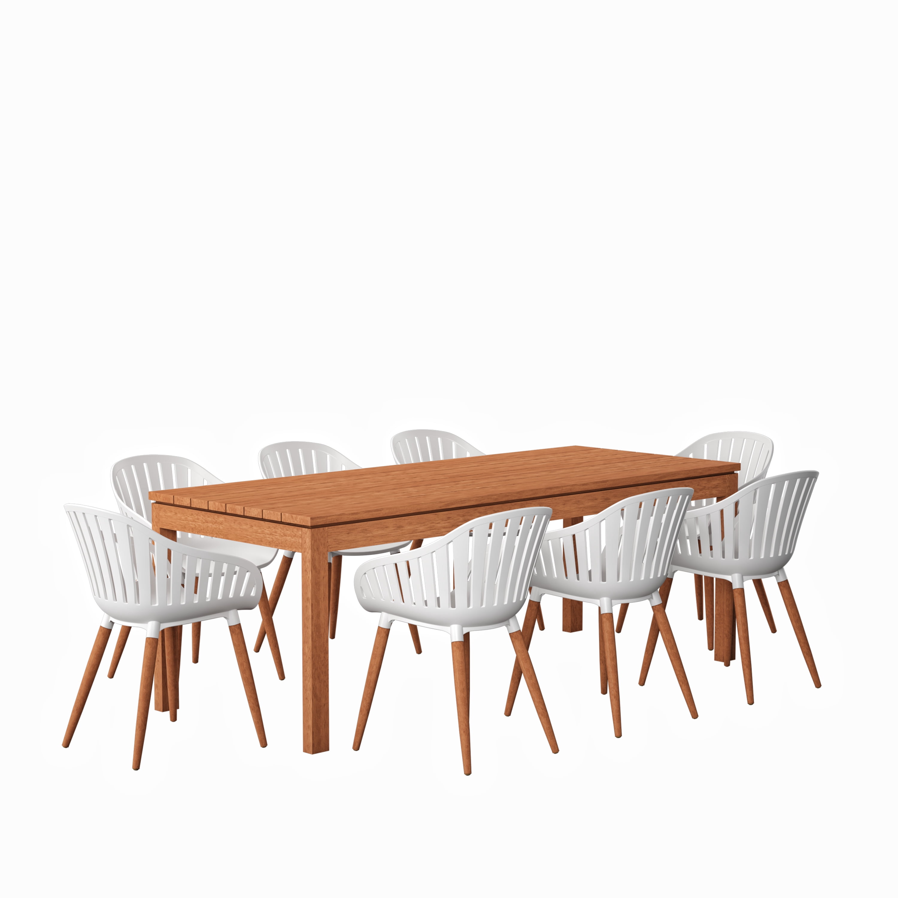 Amazonia Brighton 9 Pieces Eucalyptus Wood Rectangular Dining Set, Seating Capacity: 8